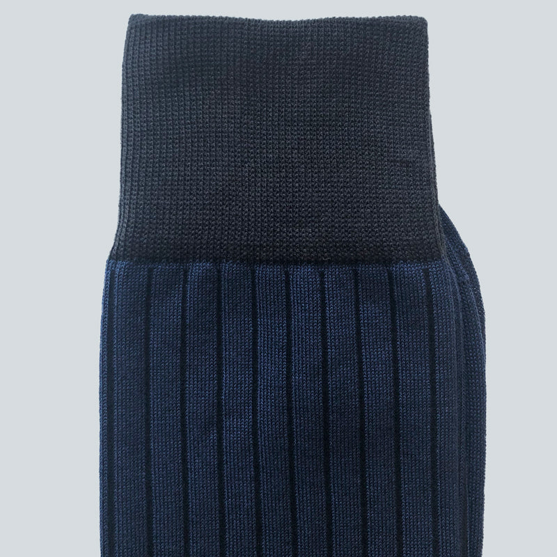 Navy Blue and Charcoal - Two-Tone - Ribbed Socks – Dapper & Bold