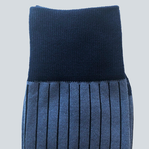Navy Blue - Two Tone - Ribbed Socks – Dapper & Bold