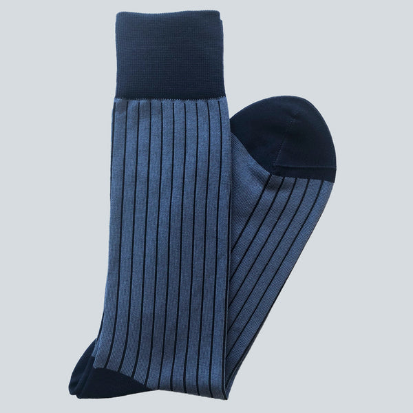 Navy Blue - Two Tone - Ribbed Socks – Dapper & Bold